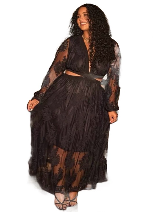 torrid Dresses & Skirts - torrid Black Sheer Lace Maxi Dress
